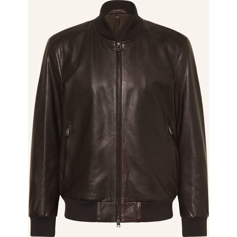 Brioni Lederjacke braun