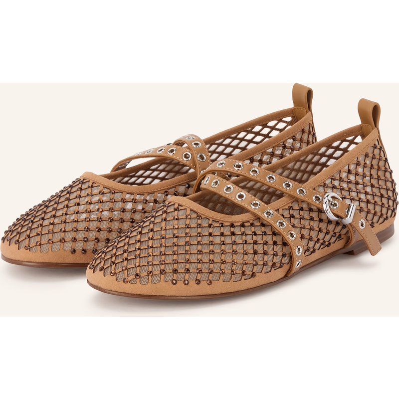 Toral Mary-Jane-Ballerinas Vilma Mit Schmucksteinen braun