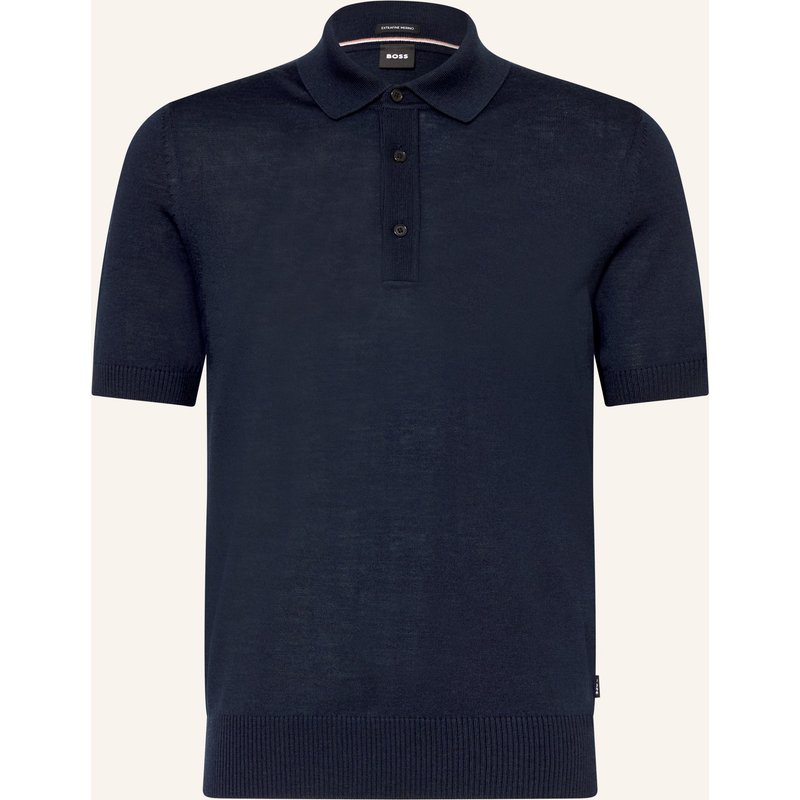 Boss Strick-Poloshirt Nolano blau