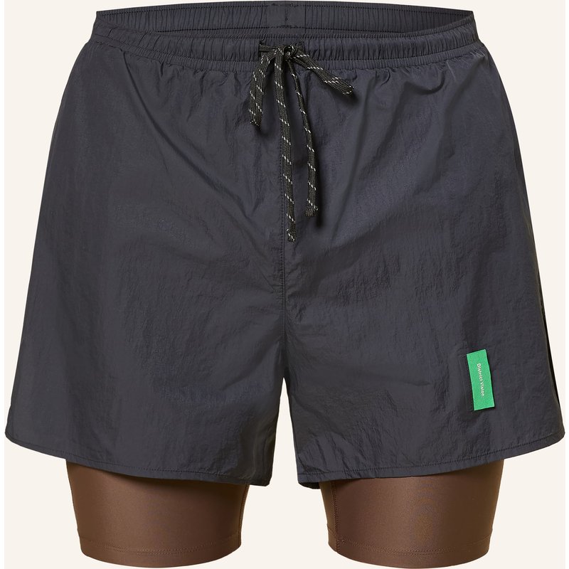 District Vision 2-In-1-Laufshorts schwarz