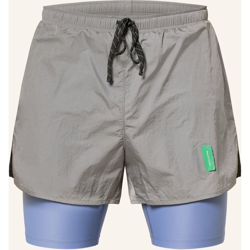 District Vision 2-In-1-Laufshorts grau