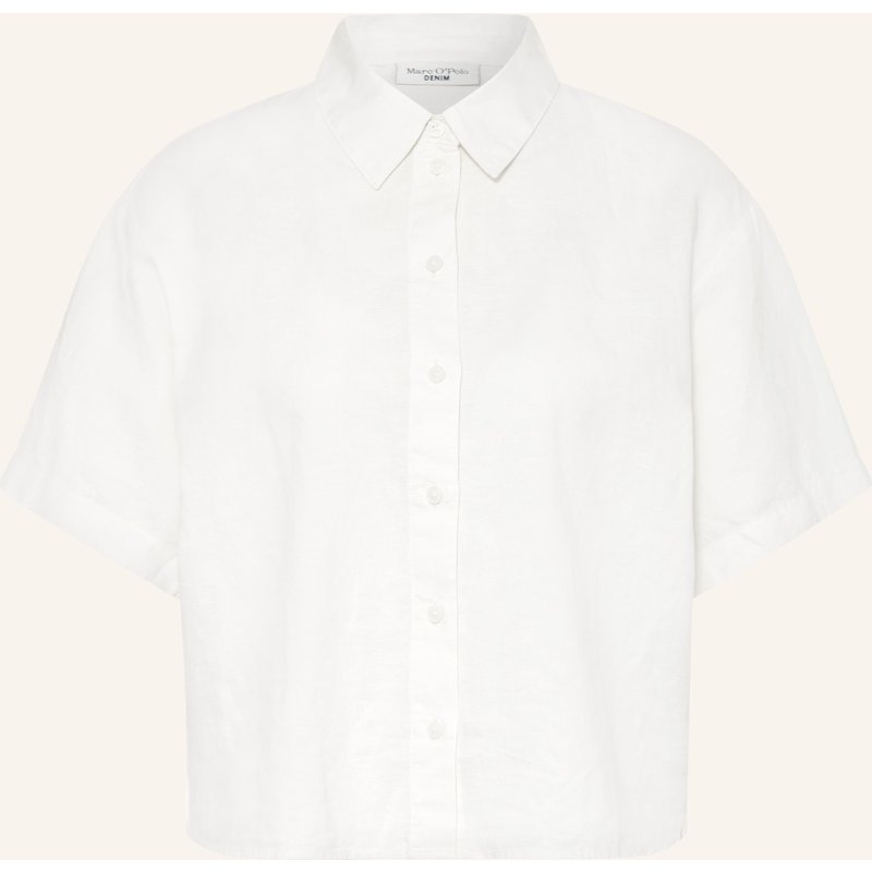 Marc O'polo Denim Hemdbluse Mit Leinen weiss