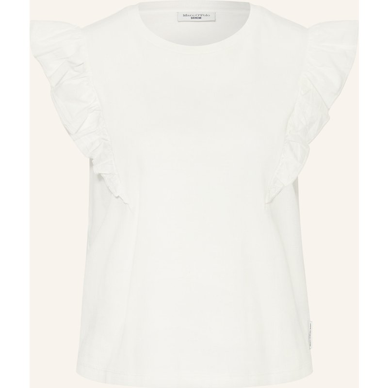 Marc O'polo Denim Top Mit Rüschen weiss