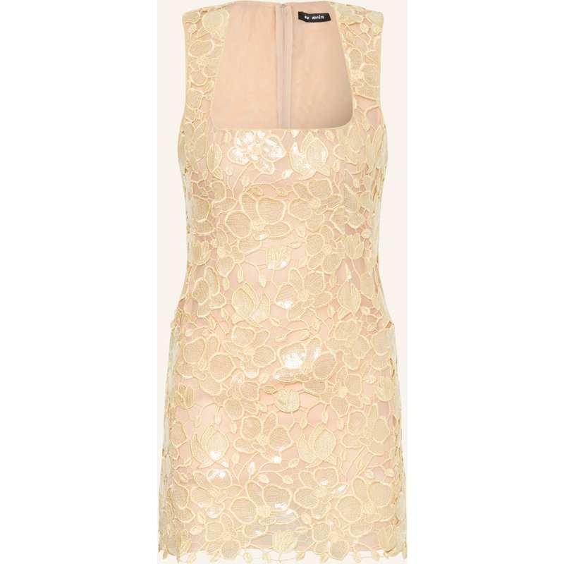 Retrofête Kleid Elainy Aus Lochspitze Mit Pailletten gelb