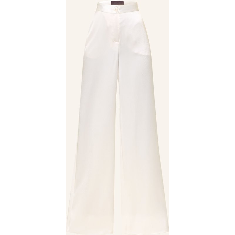 Talbot Runhof Marlenehose Aus Satin Mit Galonstreifen weiss
