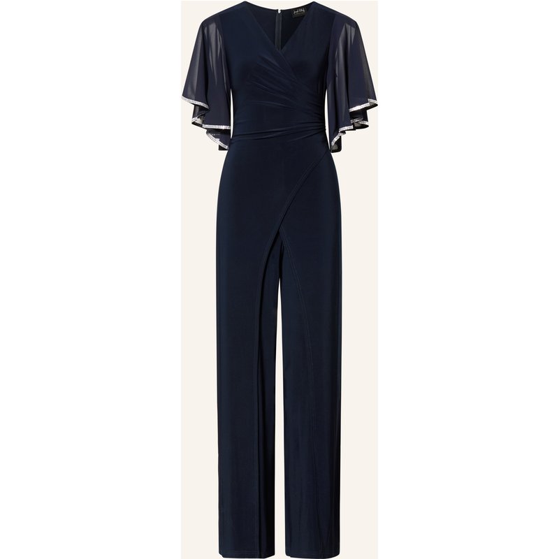 Joseph Ribkoff Signature Jumpsuit Mit Schmucksteinen Und Volants blau