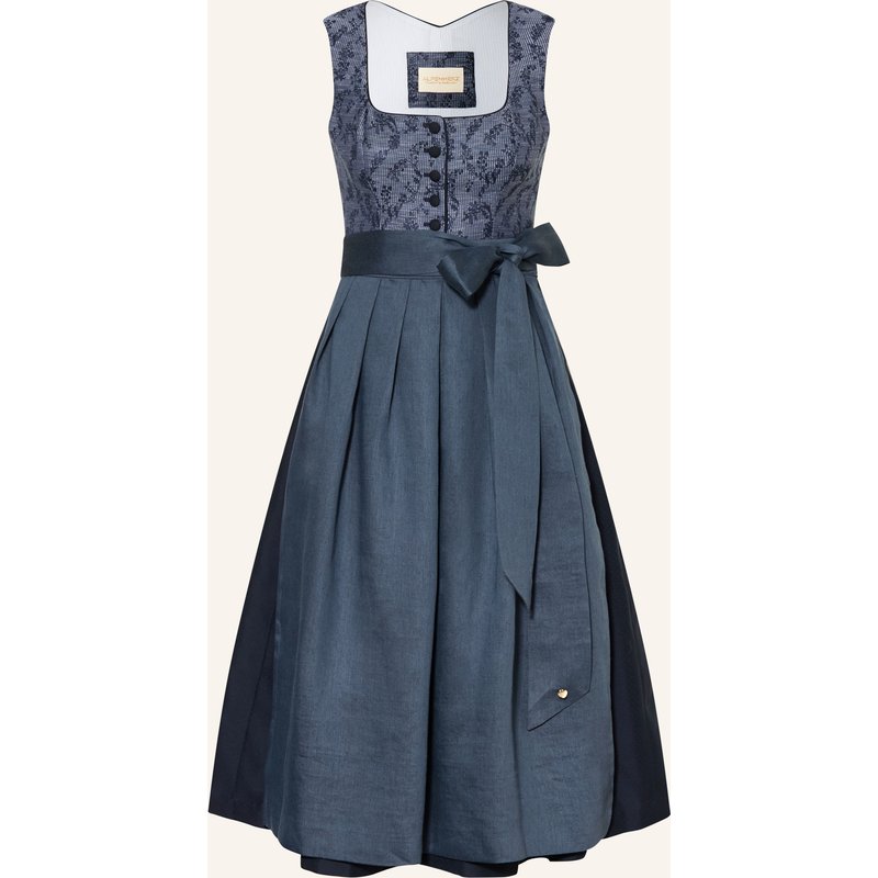Alpenherz Dirndl Frederika Mit Leinen blau