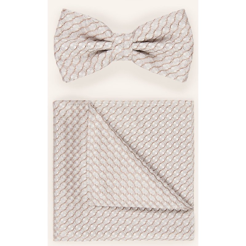 Sterlington Set: Fliege Und Einstecktuch beige