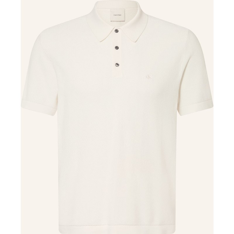 Calvin Klein Piqué-Poloshirt weiss