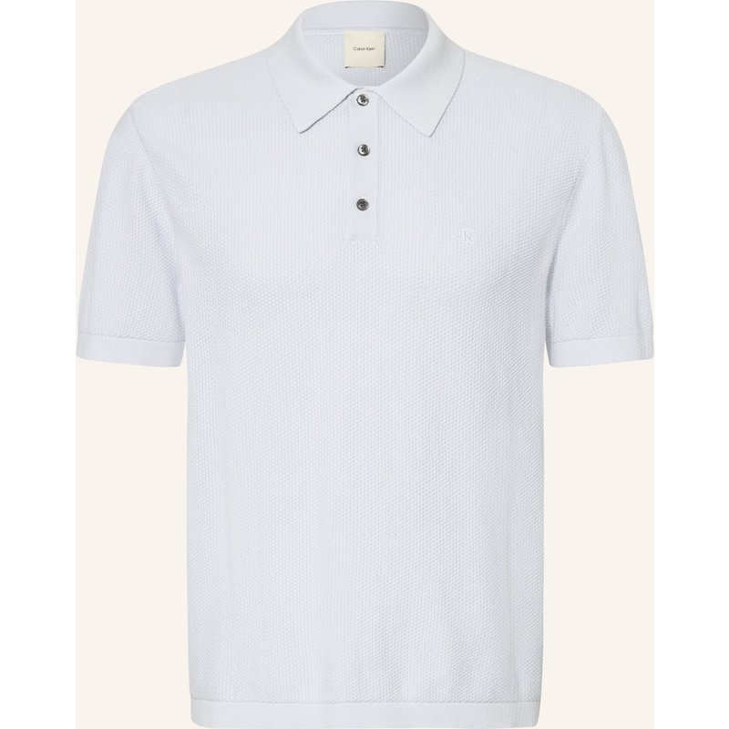 Calvin Klein Piqué-Poloshirt blau