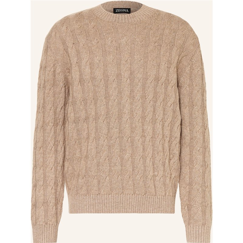 Zegna Pullover Mit Cashmere Und Leinen beige