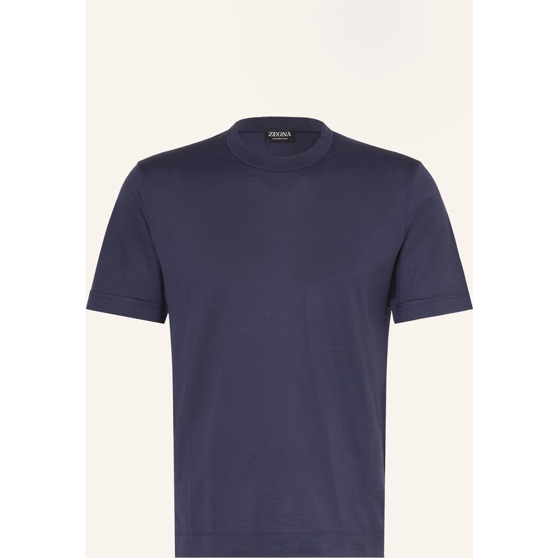 Zegna T-Shirt Mit Seide blau