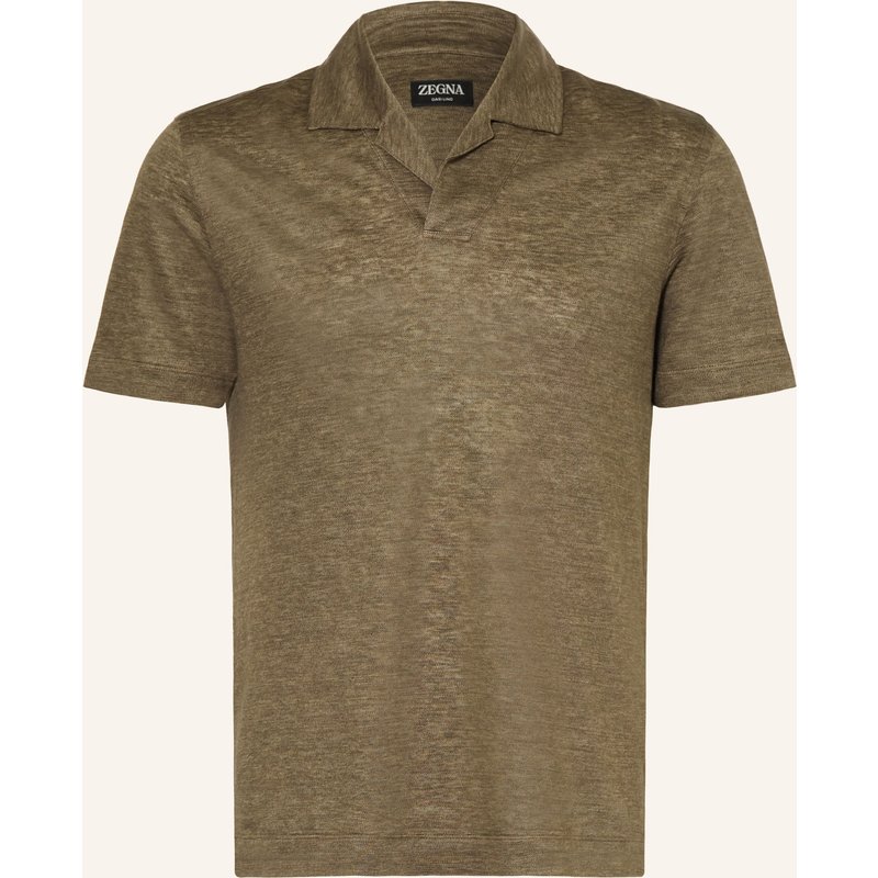 Zegna Jersey-Poloshirt Aus Leinen braun