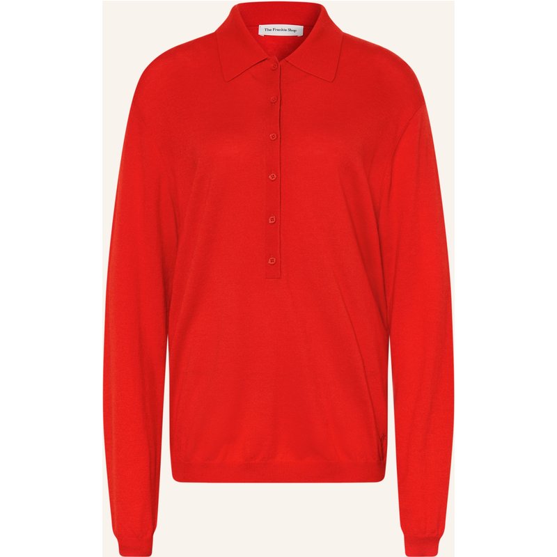 The Frankie Shop Strick-Poloshirt Tala Mit Leinen rot