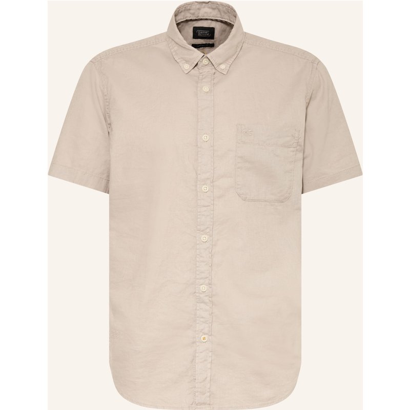 Camel Active Kurzarm-Hemd Regular Fit Mit Leinen beige