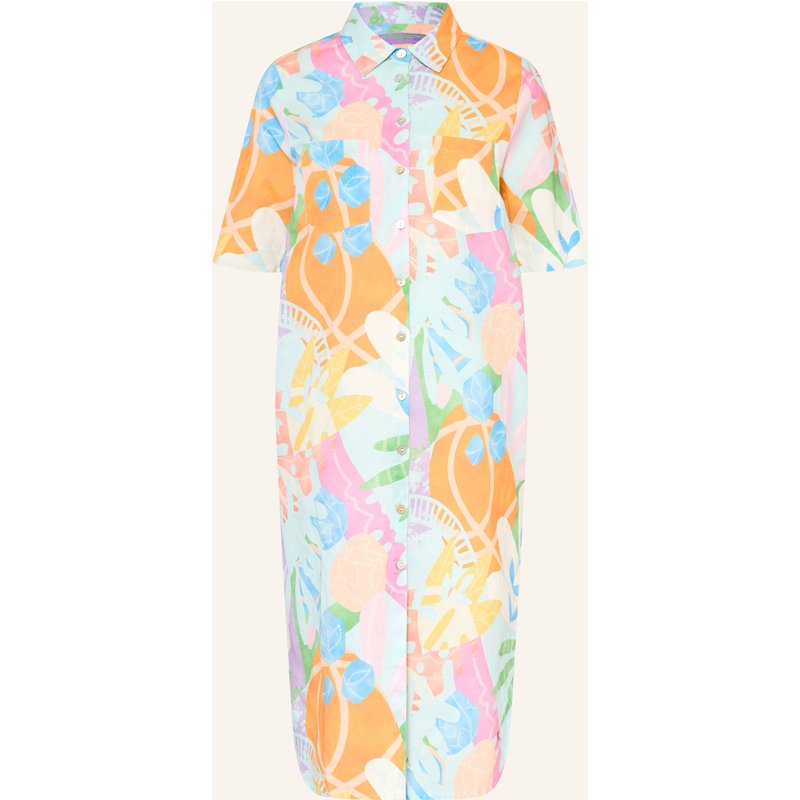 Frieda & Freddies Hemdblusenkleid Mit Leinen blau