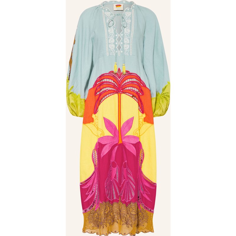 Farm Rio Kleid Usiacuri Mit Leinen blau