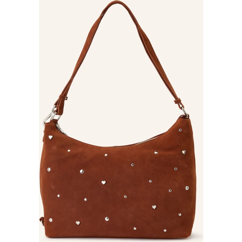 Núnoo Schultertasche Rio Sweetheart Mit Nieten braun