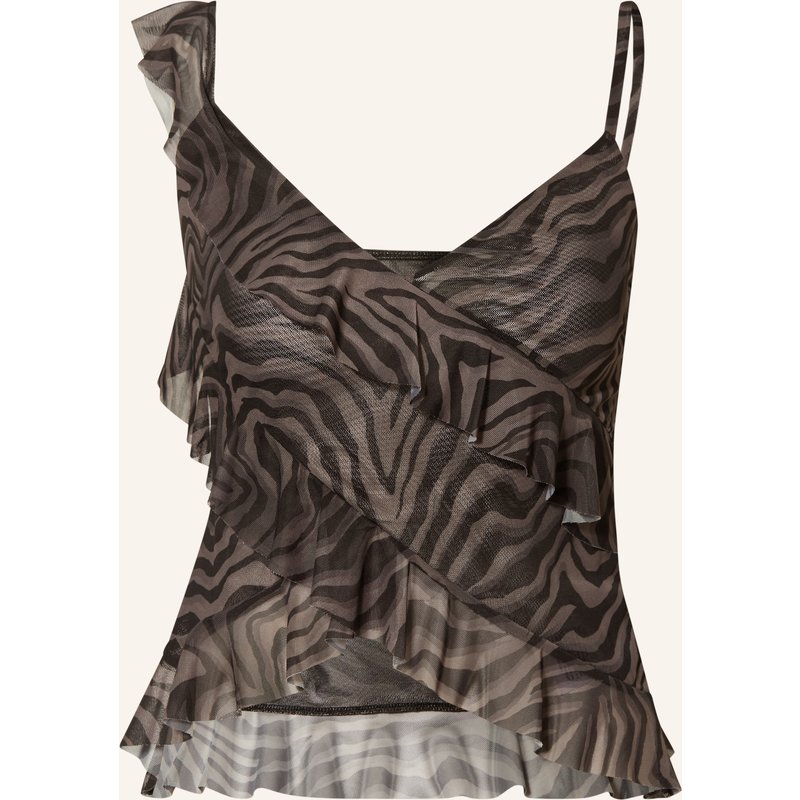 Riani Blusentop Aus Mesh Mit Volants beige
