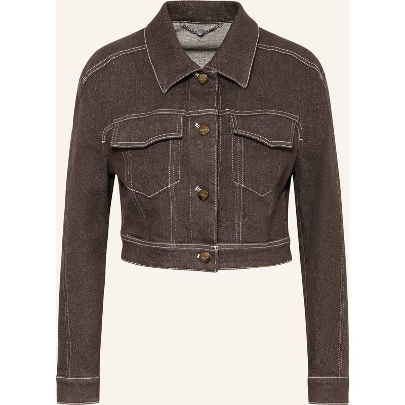 Marc Cain Jeansjacke Mit Glitzergarn braun