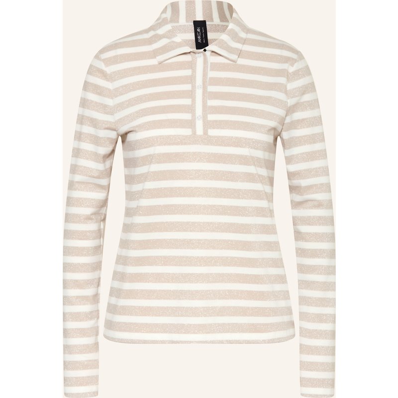 Marc Cain Jersey-Poloshirt Mit Glitzergarn gold