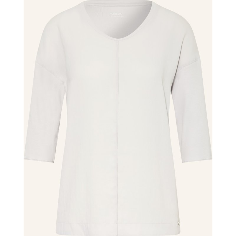Marc Cain Shirt Im Materialmix Mit 3/4-Arm grau