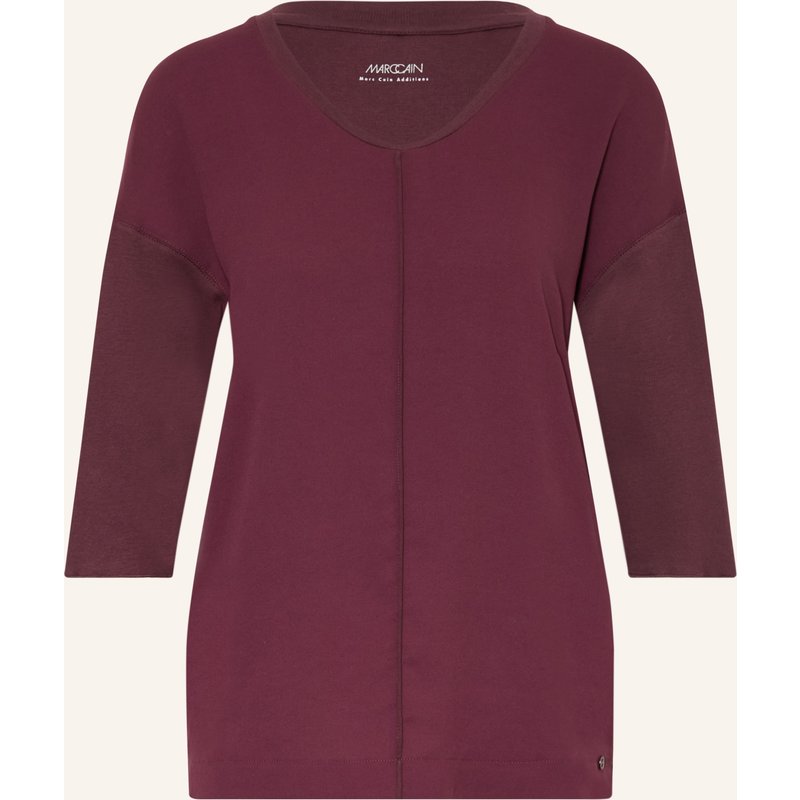 Marc Cain Shirt Im Materialmix Mit 3/4-Arm rot