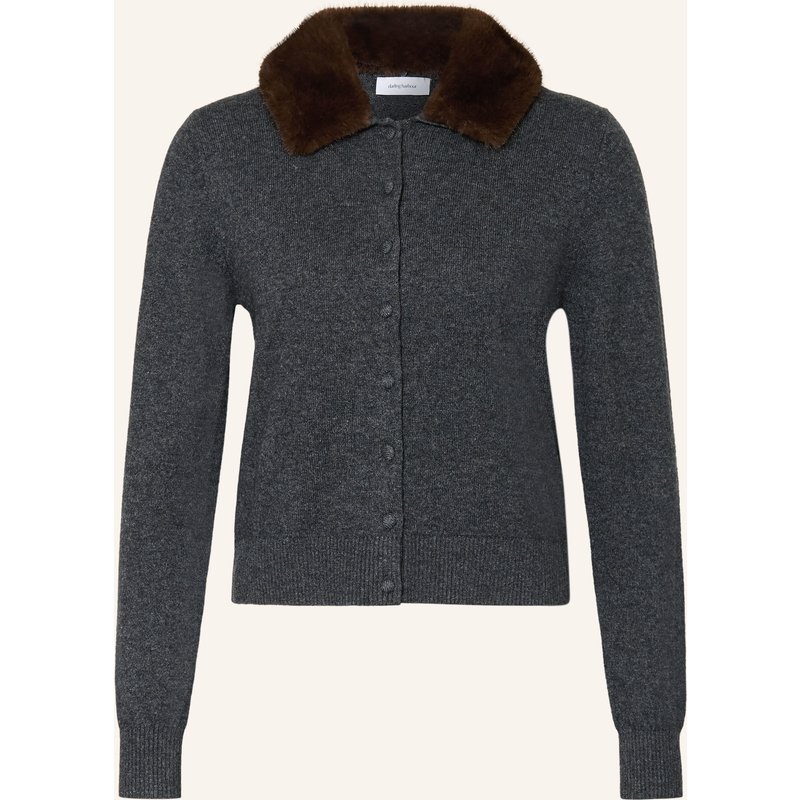 Darling Harbour Strickjacke Mit Abnehmbarem Kragen grau