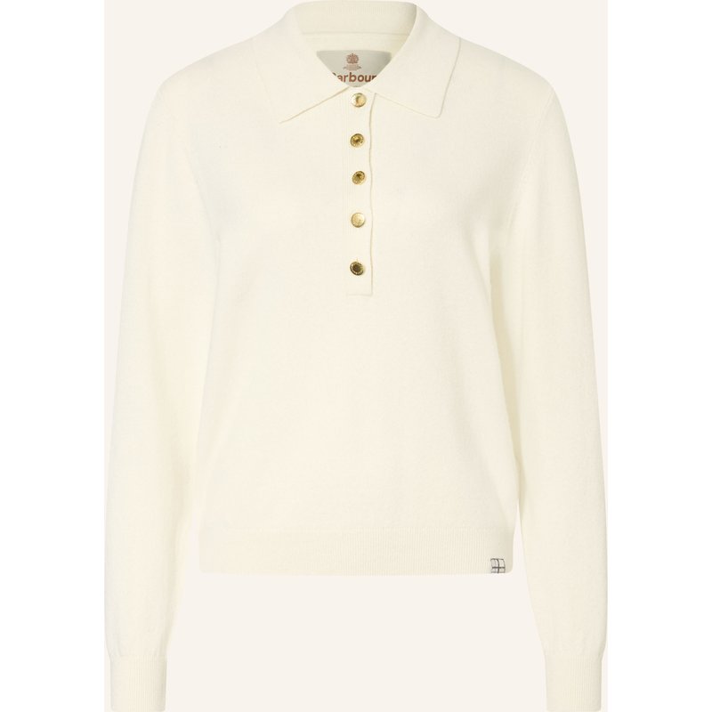 Barbour Strick-Poloshirt Wynn weiss