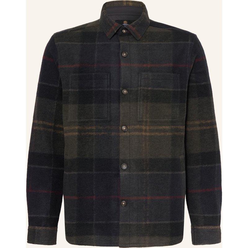 Barbour Flanell-Overshirt Woodlane gruen
