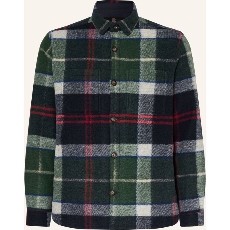 Barbour Flanell-Overshirt Woodlane gruen