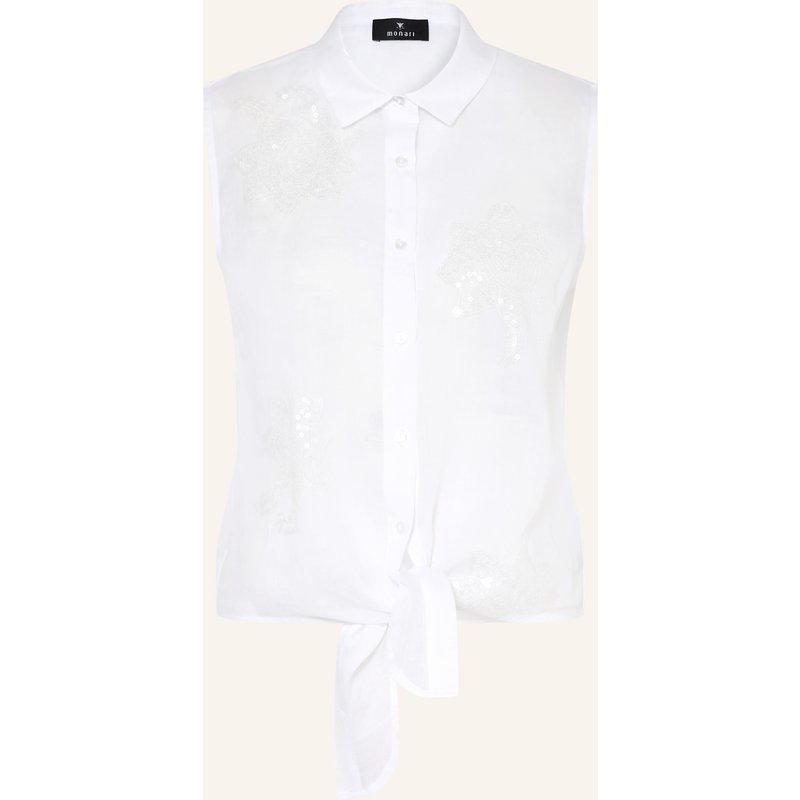 Monari Blusentop Mit Pailletten weiss