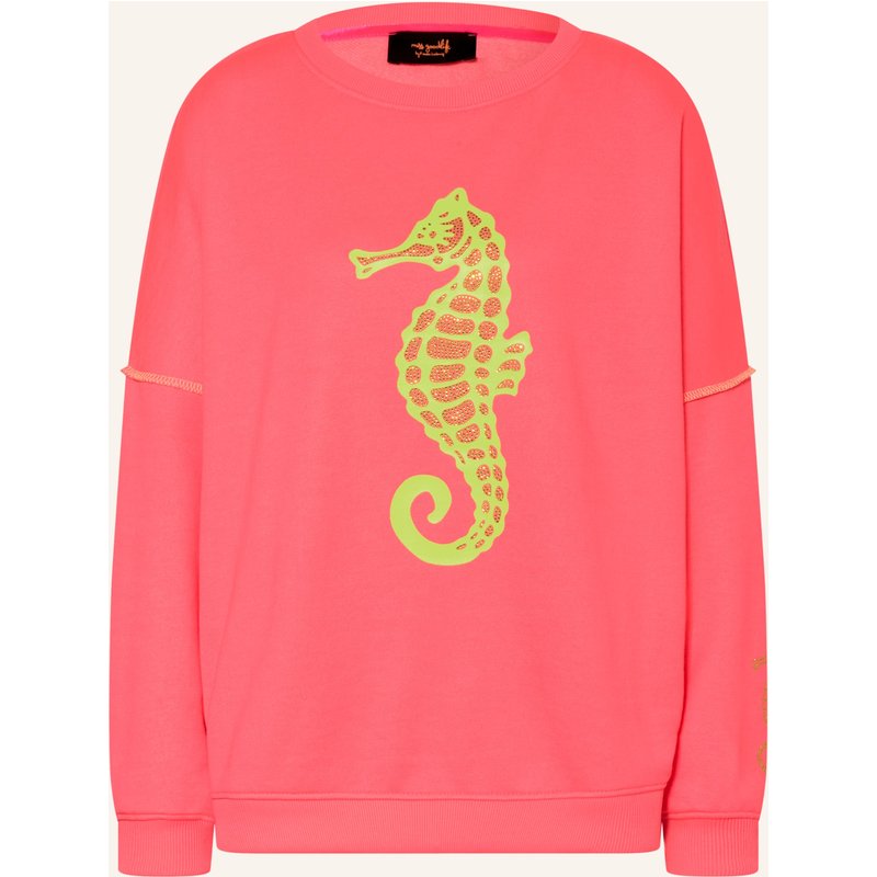 Miss Goodlife Oversized-Sweatshirt Mit Schmucksteinen pink