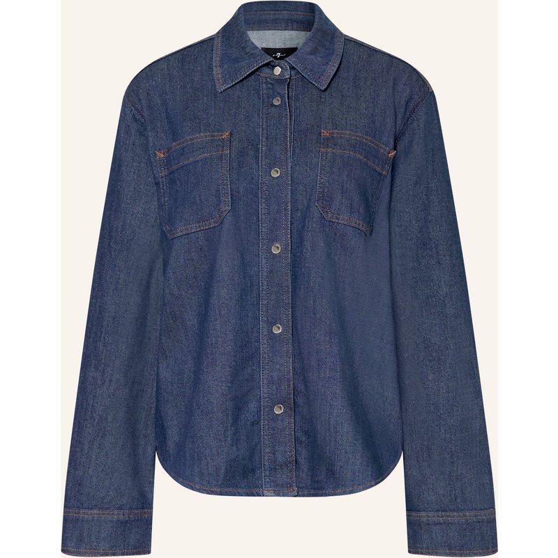 7 For All Mankind Jeansbluse Utility Classic blau
