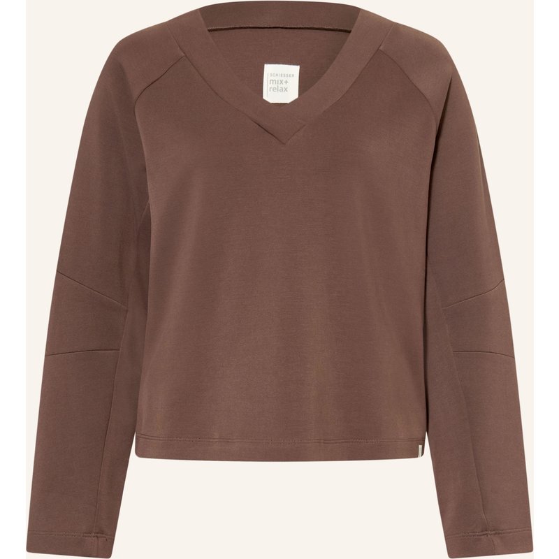 Schiesser Lounge-Sweatshirt Mix+Relax braun