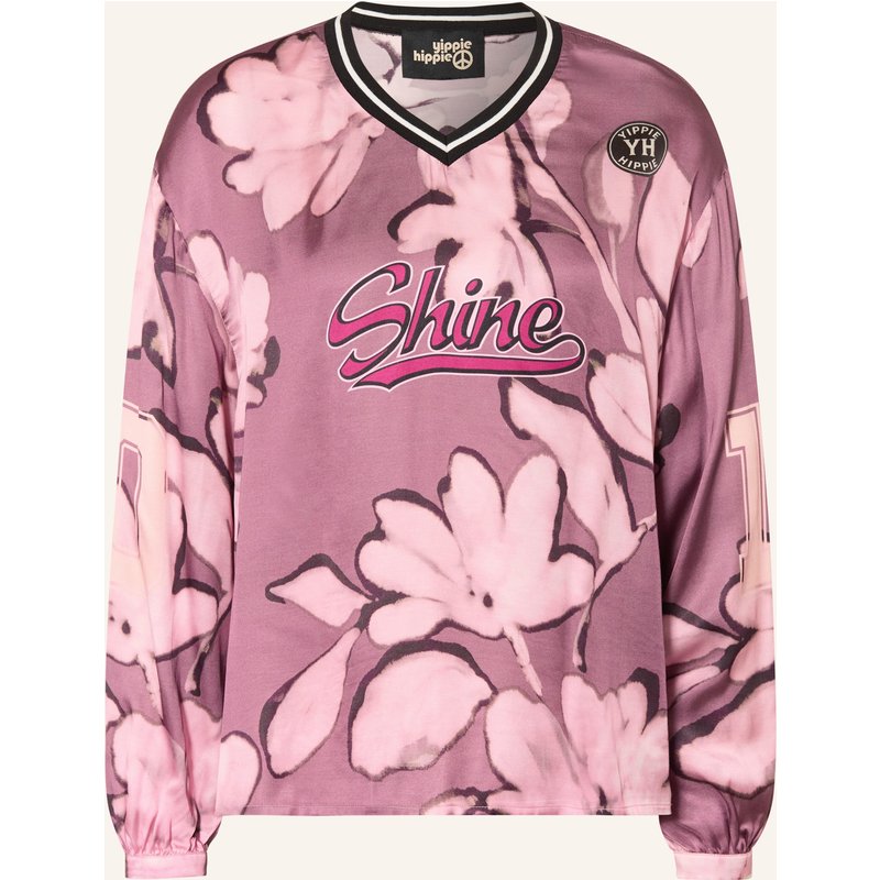 Yippie Hippie Blusenshirt Aus Satin rosa