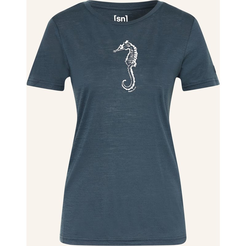 Super.Natural Funktionsshirt Sea Horse Mit Merinowolle blau