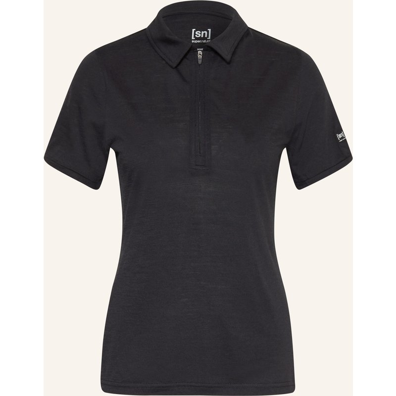 Super.Natural Funktions-Poloshirt Mit Merinowolle schwarz