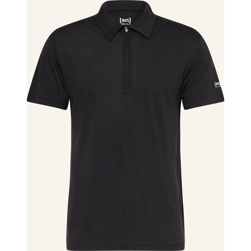 Super.Natural Funktions-Poloshirt Mit Merinowolle schwarz