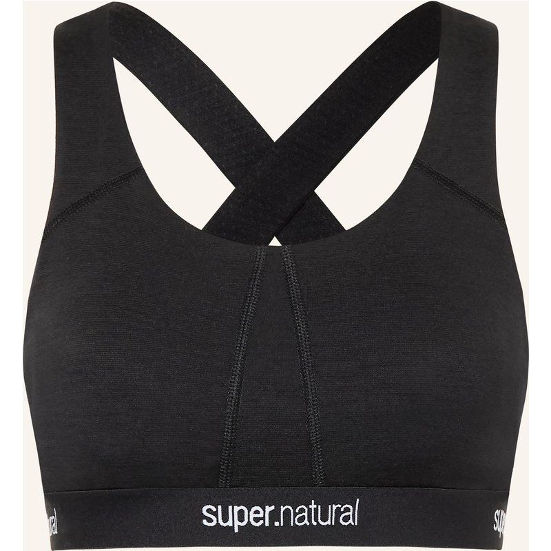 Super.Natural Sport-Bh Feel Good Mit Mesh Und Merinowolle schwarz