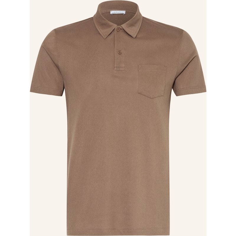 Sunspel Strick-Poloshirt Riviera beige