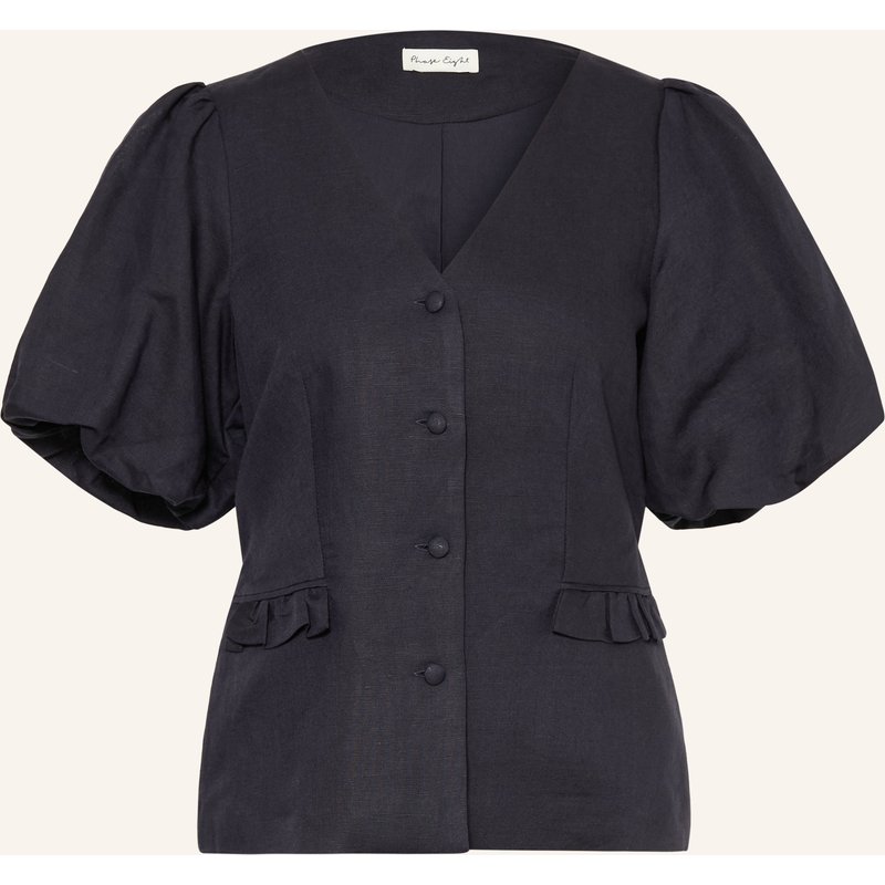 Phase Eight Bluse Audrey Mit Leinen Und Rüschen blau