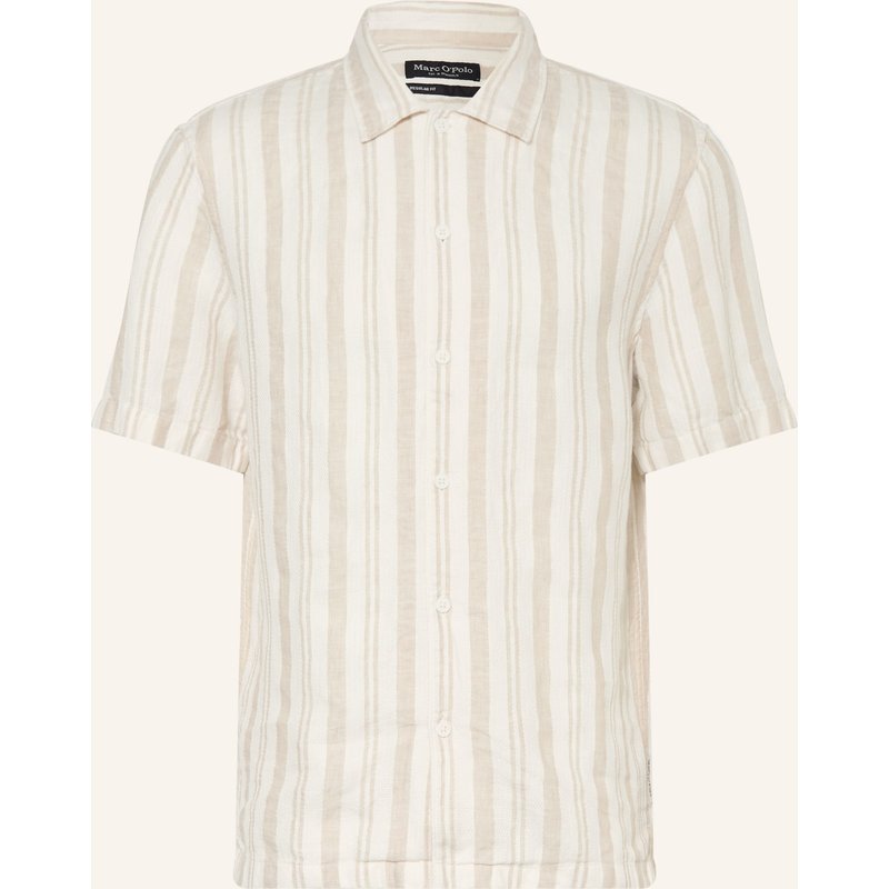 Marc O'polo Kurzarm-Hemd Regular Fit Aus Leinen beige