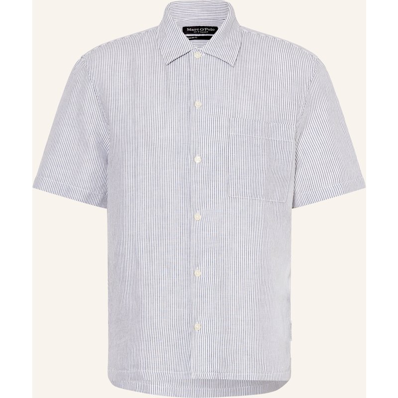 Marc O'polo Hemd Casual Fit Mit Leinen blau