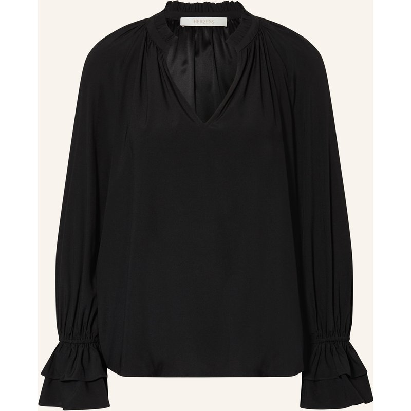 Herzens Blusenshirt Aus Seide schwarz