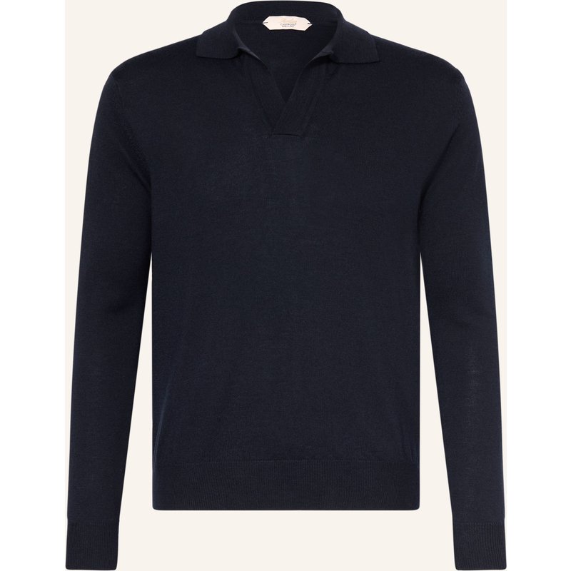 Aurélien Strick-Poloshirt Aus Merinowolle blau