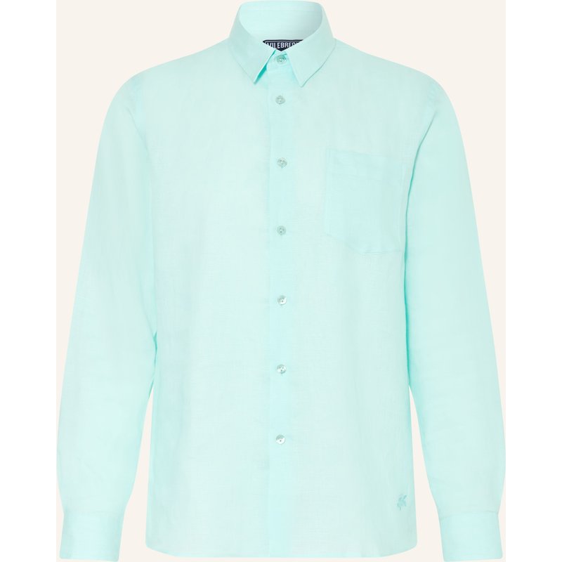 Vilebrequin Leinenhemd Caroubis Comfort Fit blau