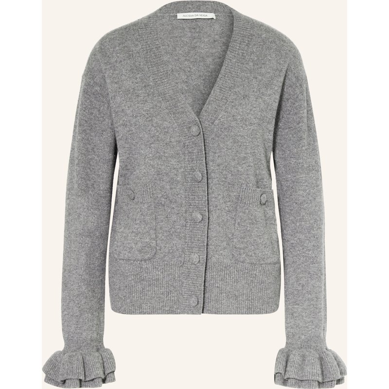 Alcidia Da Veiga Strickjacke Aus Cashmere Mit Volants grau