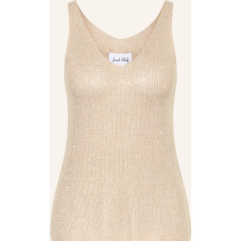 Joseph Ribkoff Stricktop Mit Schmucksteinen Und Glitzergarn beige