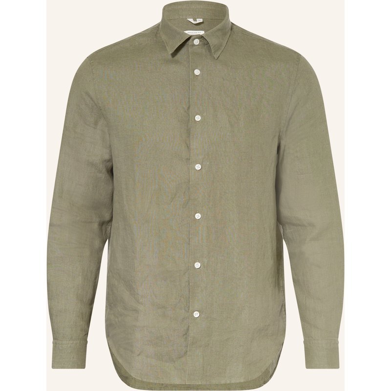 Arket Leinenhemd Regular Fit gruen